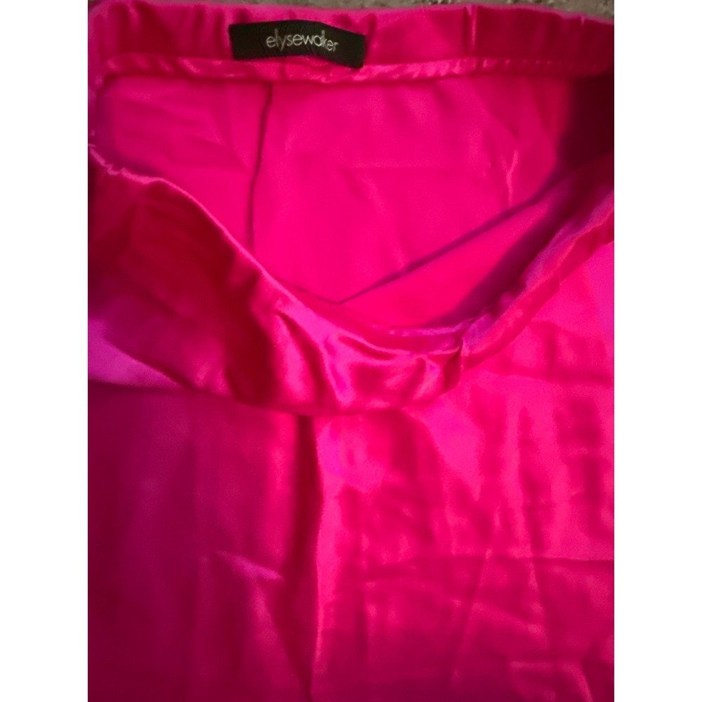 Elyse Walker Hot Pink 100% Silk Midi Skirt Fuchsia Bias Cut XS Made in USA - Picture 2 of 4